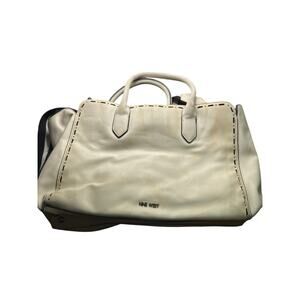 Nine West‎ Off White Cream Faux Leather Large Shoulder Bag Tote Purse